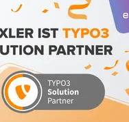 Logo TYPO3 Solution Partner und Konfetti