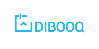 Logo von DIBOOQ mit einem blauen Symbol und dem Schriftzug "DIBOOQ".