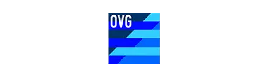 OVG-Logo mit blauem und weißem Design, das den Nahverkehr in der Region symbolisiert.