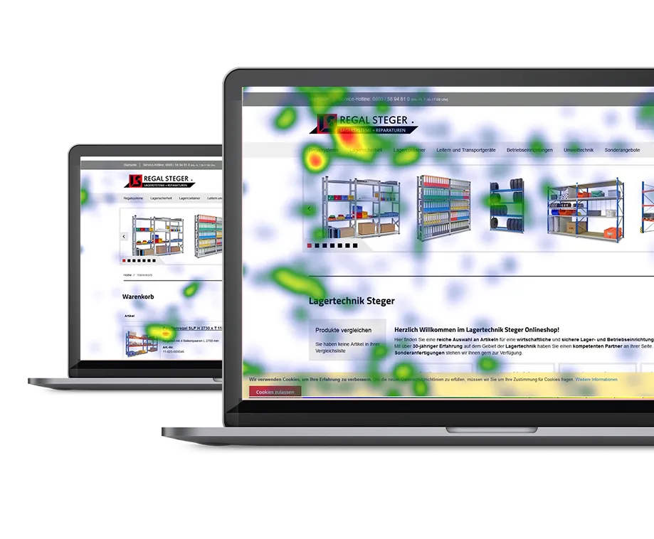 Foto zu Referenz Usability-Test zur Steigerung der Conversation Rate Regal Steger