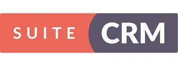 SuiteCRM Logo mit dem Schriftzug "SUITE CRM" auf einem zweifarbigen Hintergrund.